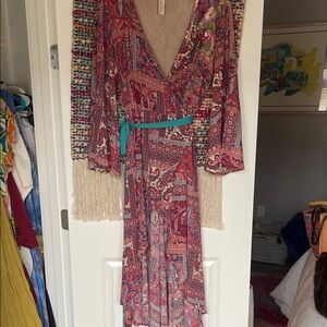 Elegant Paisley Wrap Dress